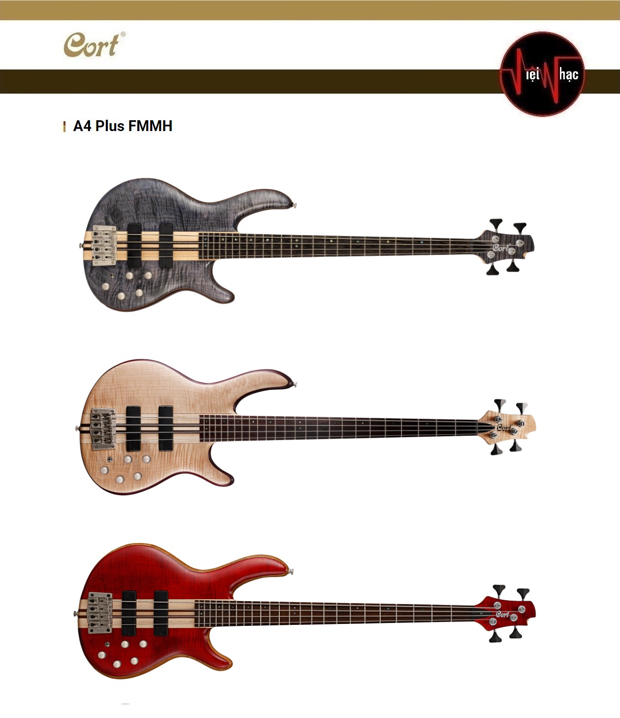 Guitar Bass Cort A4 Plus FMMH