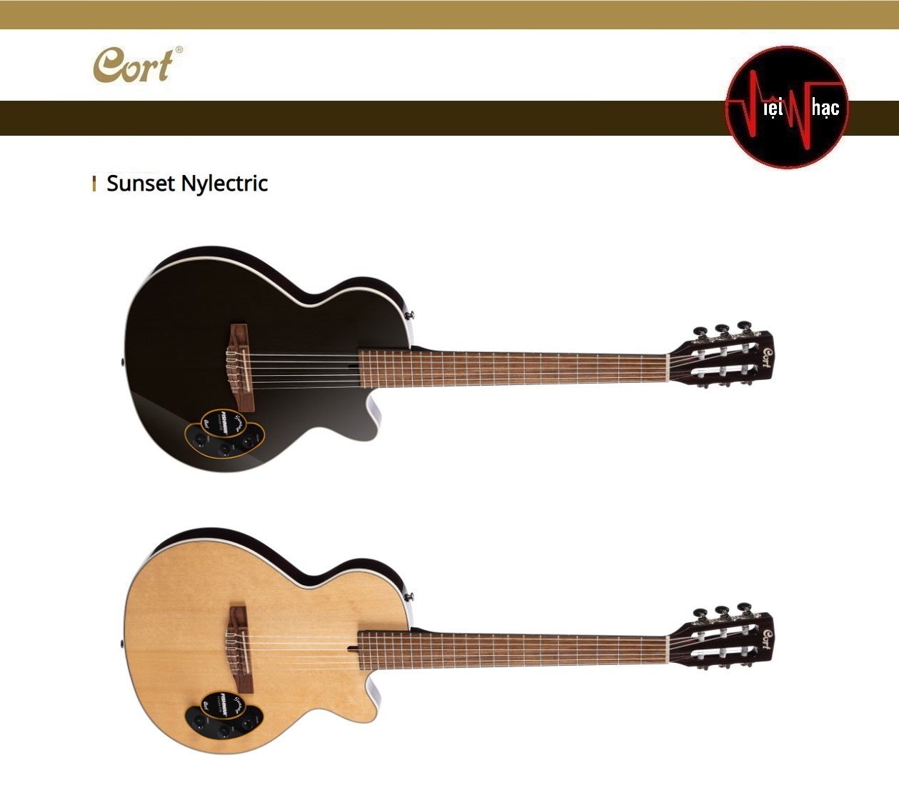 Guitar Điện Nylon Cort Sunset Nylectric