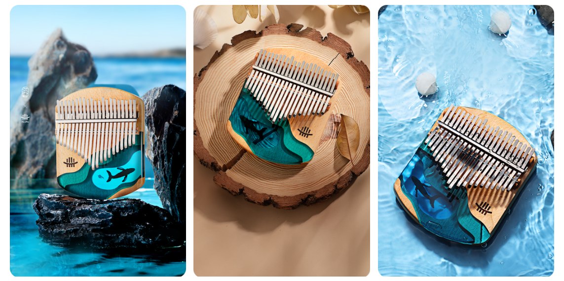 Đàn Kalimba Hluru KW21-Beech Whale palm rest plate 21 Keys