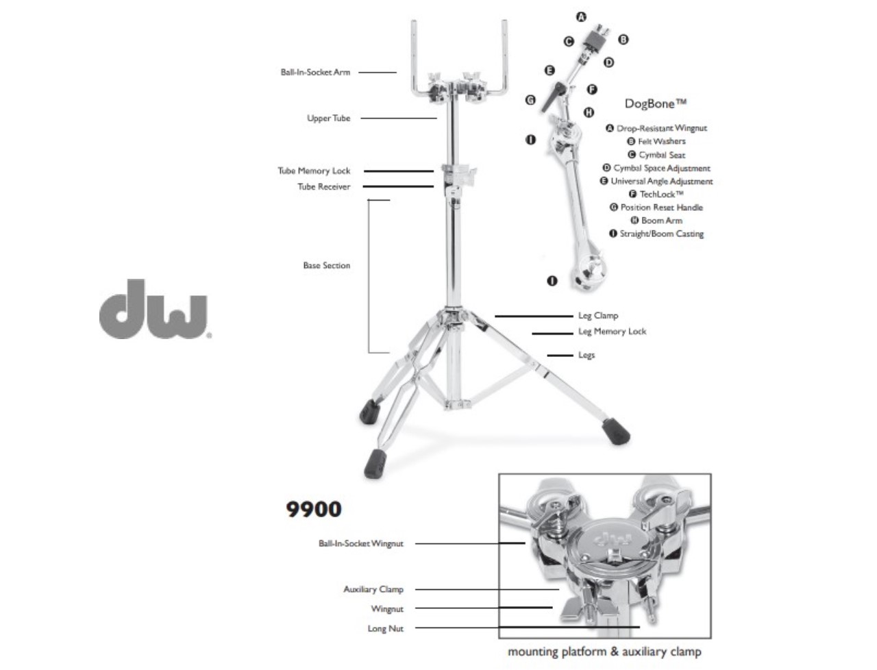 Chân Cymbal Đôi DW CP9799