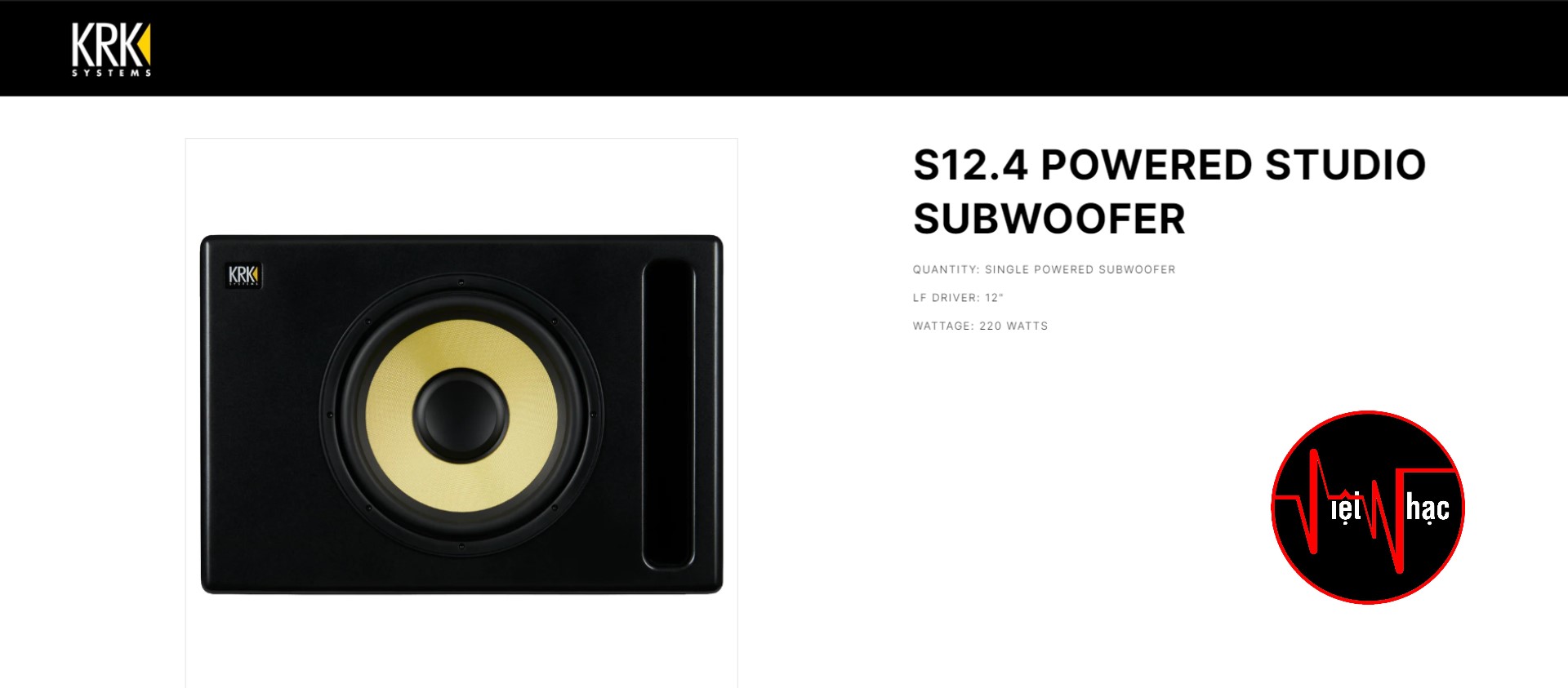 Loa Sub Kiểm Âm KRK S12.4 12 inch Powered Studio Subwoofer (Cái)