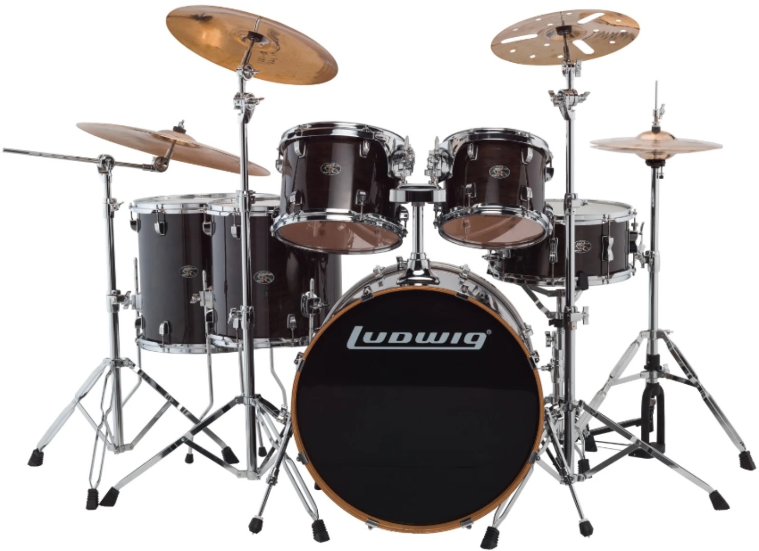 Trống Jazz Ludwig Element Evolution LCEM622XTB Transparent Black (6 Trống)