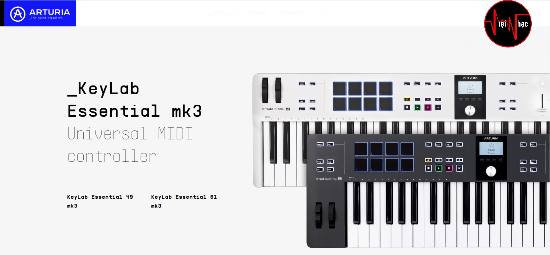 Midi Controller ARTURIA KeyLab Essential 49 mk3 Black