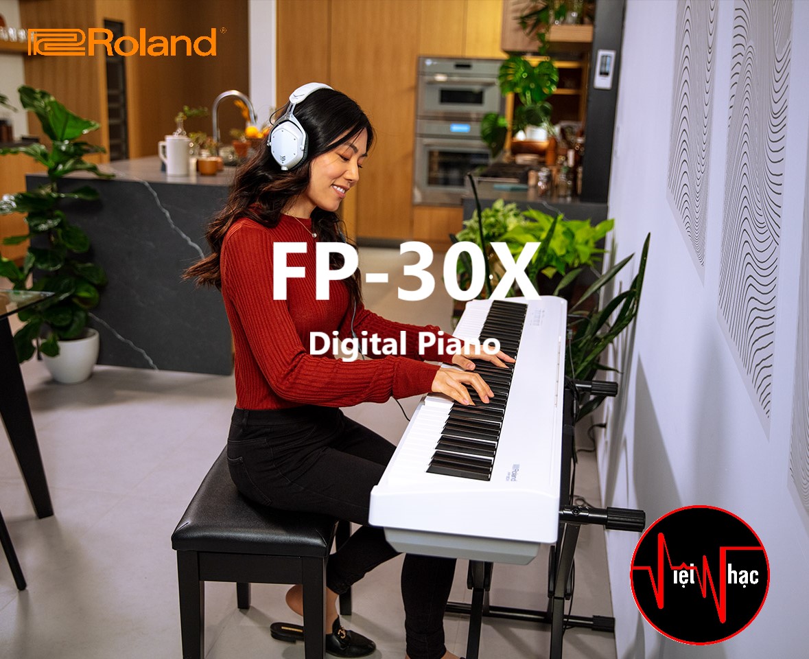 Piano Điện Roland FP-30X WH kèm chân đàn và Pedal