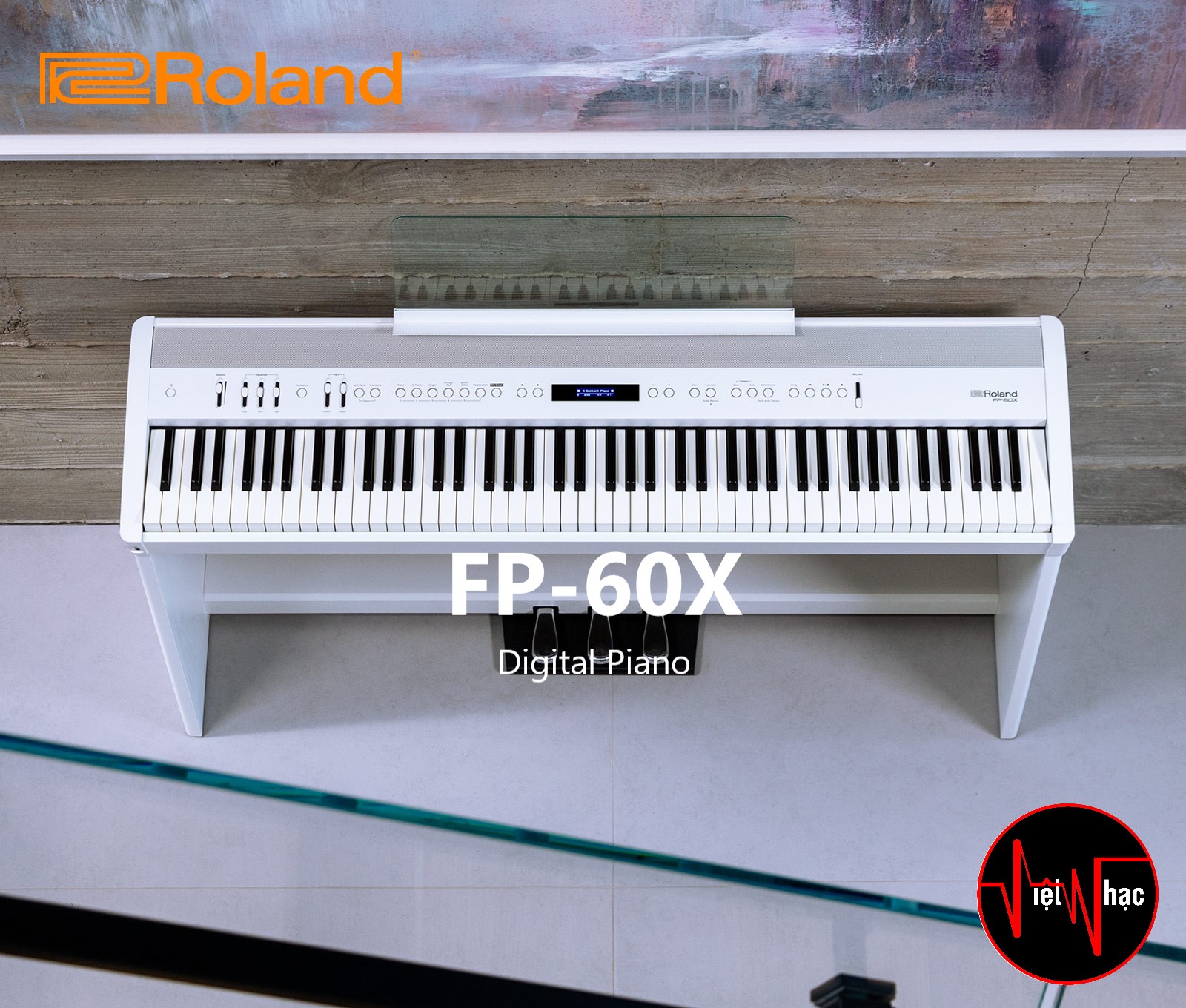 Piano Điện Roland FP-60X WH kèm chân đàn và Pedal