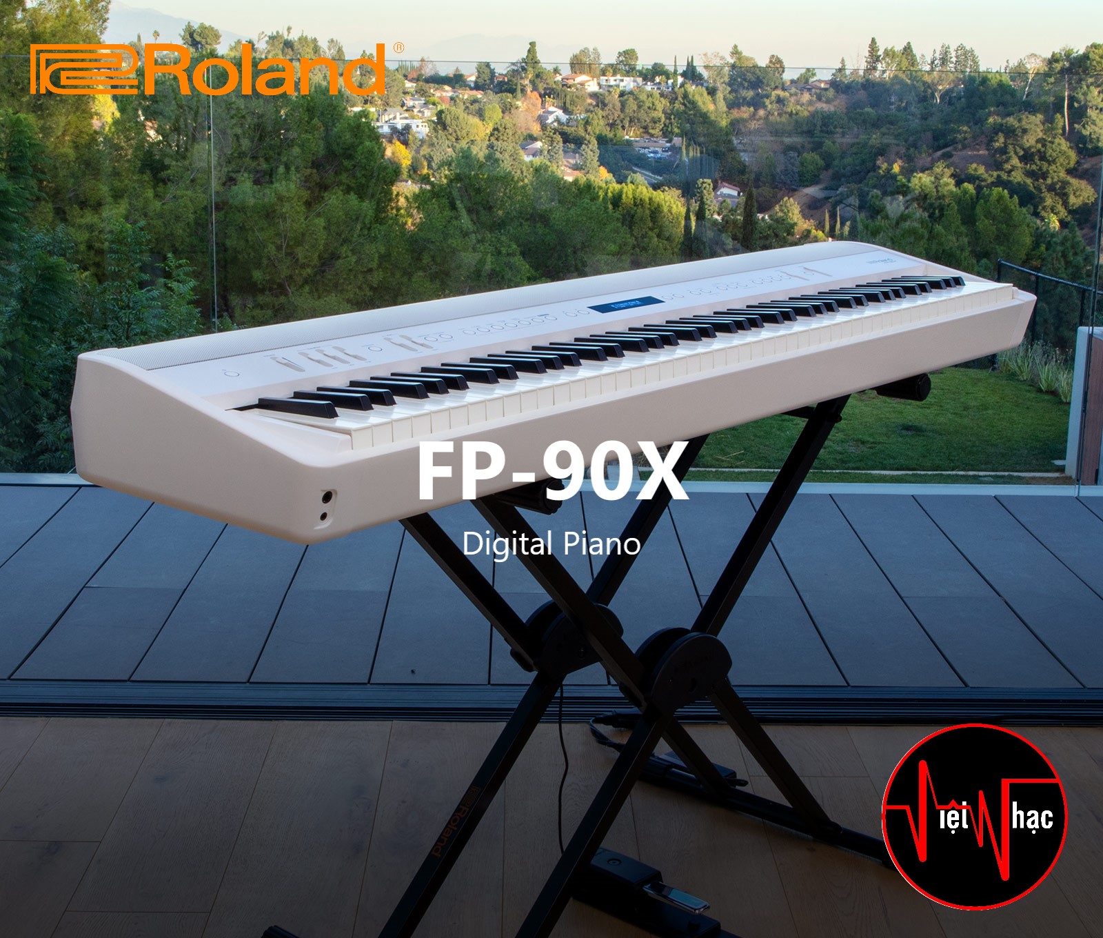 Piano Điện Roland FP-90X WH kèm chân đàn và Pedal