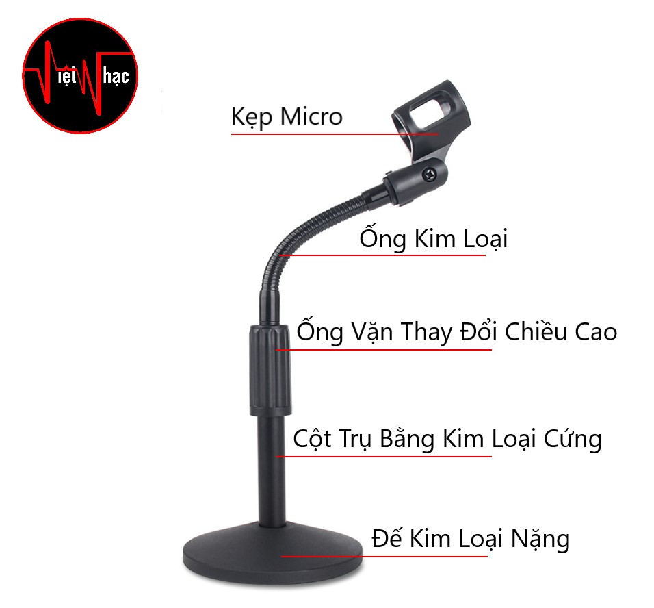 Chân Micro Cổ Ngỗng Để Bàn Đế Nặng