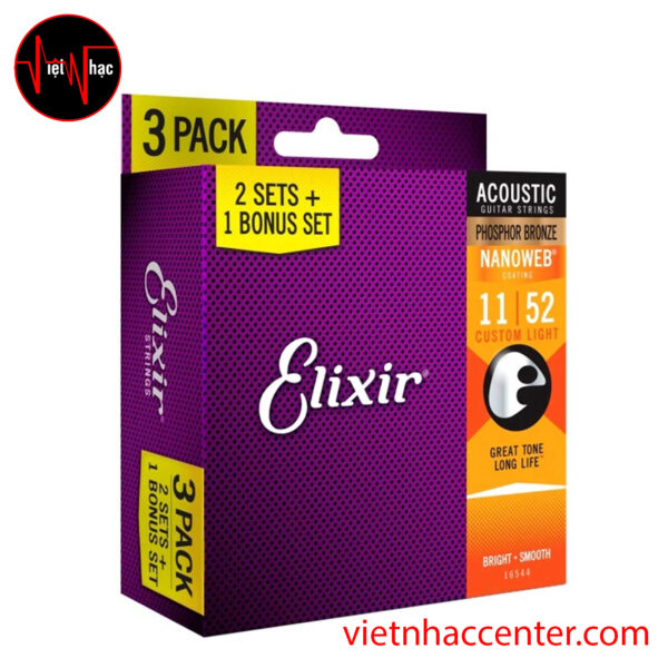 Combo 3 Bộ Dây Đàn Guitar Acoustic Elixir 16544