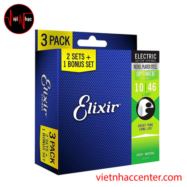 Combo 3 Bộ Dây Đàn Guitar Điện Elixir 16552