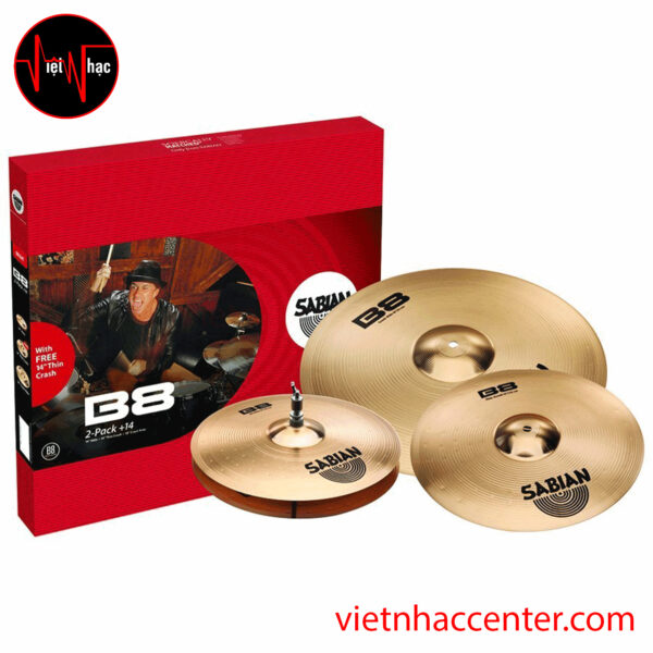 Cymbal Trống SABIAN B8 2PACK 45002-14(16Crash, 20Ride+18Crash, 14Hihat Free )