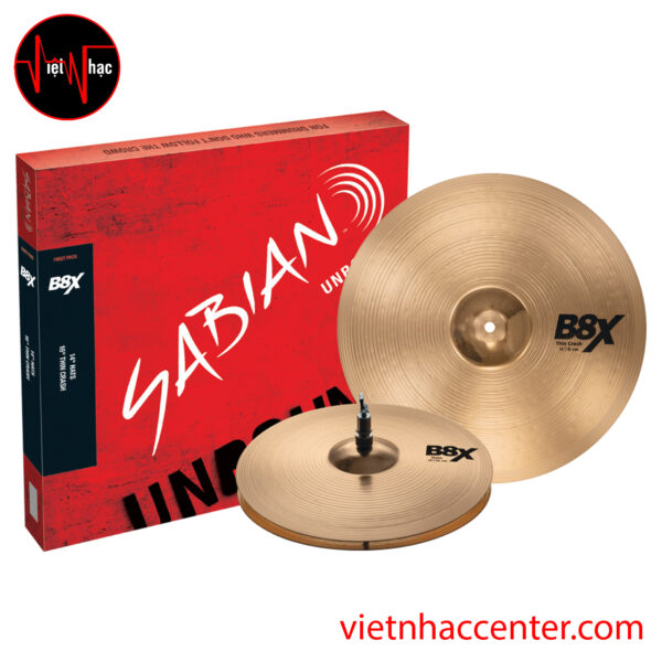 Cymbal Trống SABIAN B8X FIRST PACK 45011X – Starter Set (14Hihat, 16Crash)