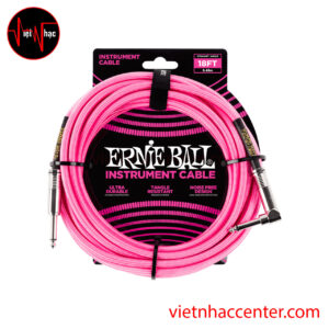 Dây Tín Hiệu Ernie Ball 5.5m P06084 Braided Straight/Right Angle Instrument Cable - 18 foot Neon Orange