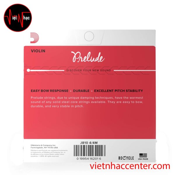 Dây Violin Cello D'Addario Prelude Medium Tension J1010