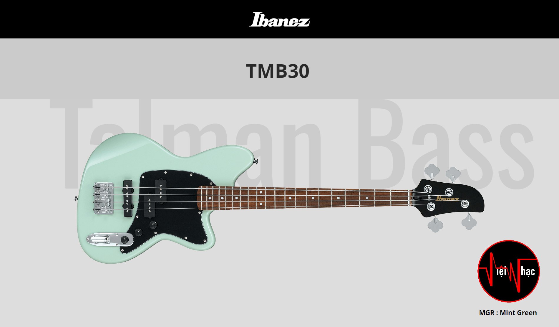 Guitar Bass Ibanez Talman TMB30 Bass Guitar - Mint Green