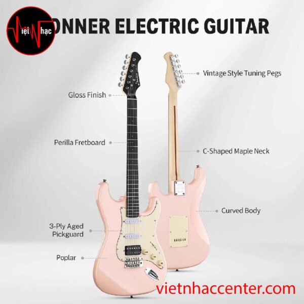 Guitar Điện Donner DST-200Pink (Hồng)