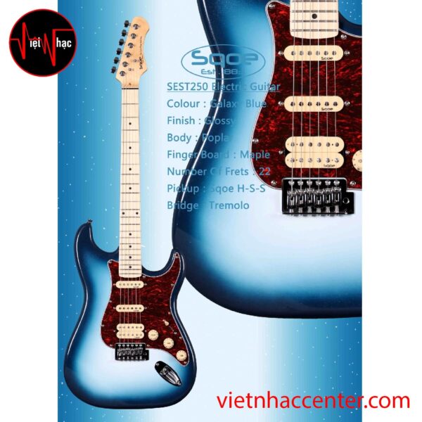 Guitar Điện SQOE SEST250 Galaxy Blue