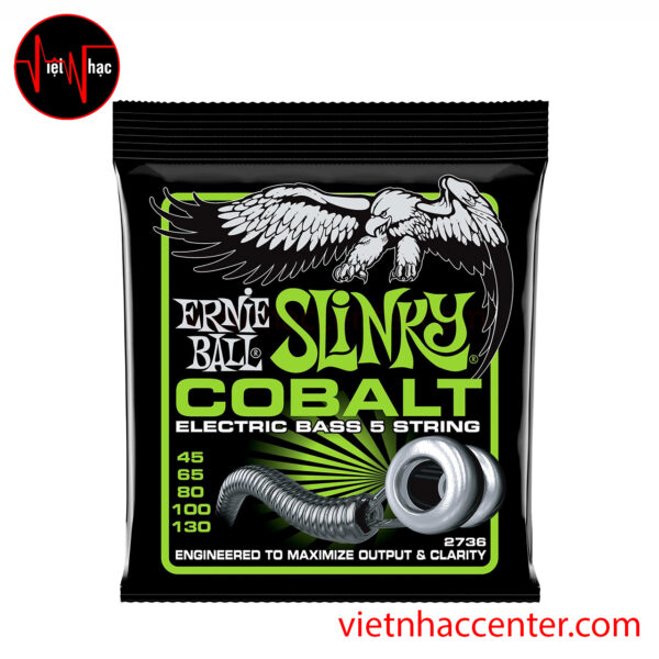 Dây Đàn Guitar Bass Điện Ernie Ball P02736 Bass 5 Slinky Cobalt Cỡ 45-130