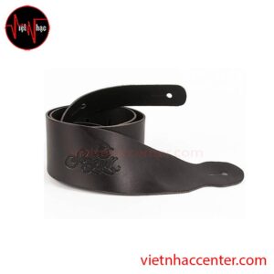 Dây Đeo Guitar Seagull 037209 Classic Black Leather Strap w/Embossed Logo