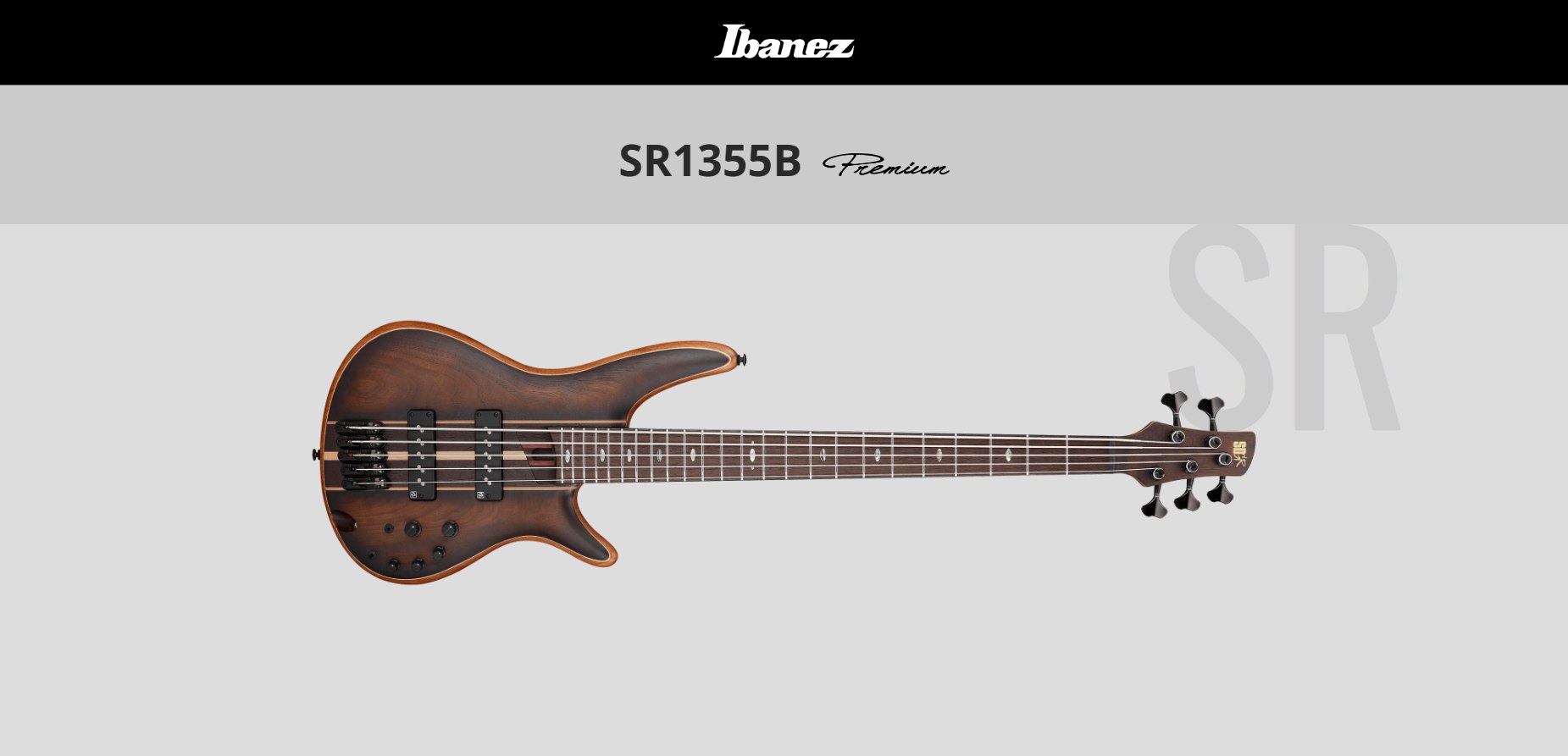 Guitar Bass Điện 5 Dây Ibanez Premium SR1355B-DUF Dual Mocha Burst Flat