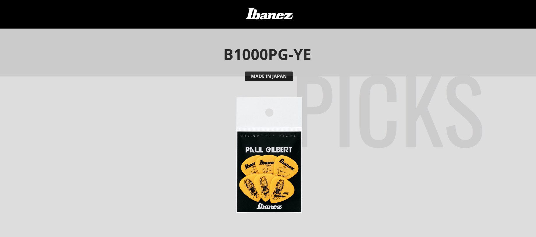 Phím Gảy Guitar Ibanez B1000PG-YE Paul Gilbert Yellow 6pcs