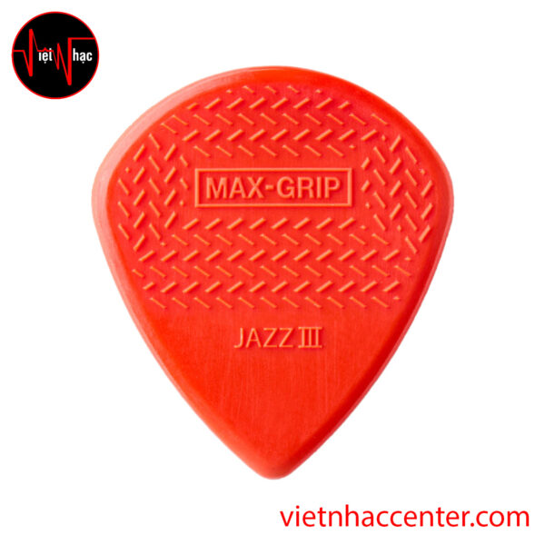 Phím Gảy Guitar Jim Dunlop 471P3N Nylon Max Grip Jazz III Pick, Red, 6-Pack