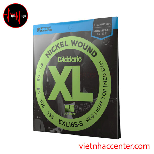 Dây Đàn Guitar Bass D’Addario EXL165 Nickel Wound