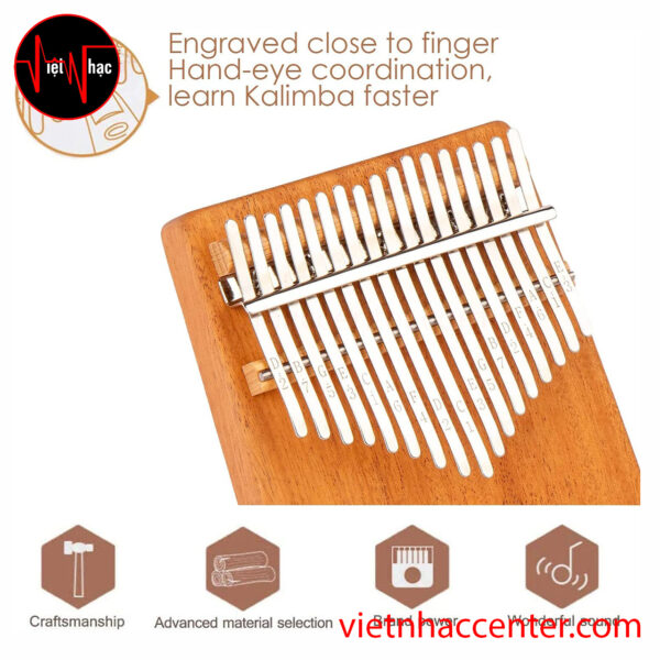 Đàn Kalimba 17 Phím Gecko K17GY Gỗ Mahogany