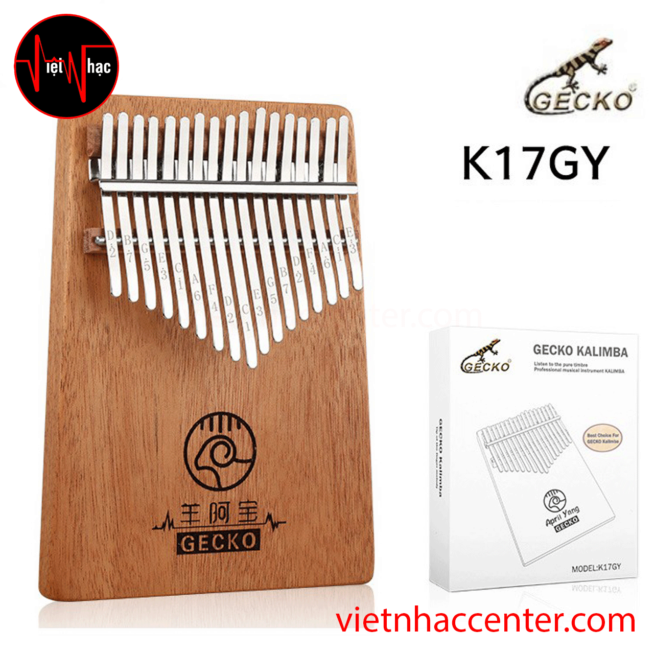 Đàn Kalimba 17 Phím Gecko K17GY Solid Mahogany