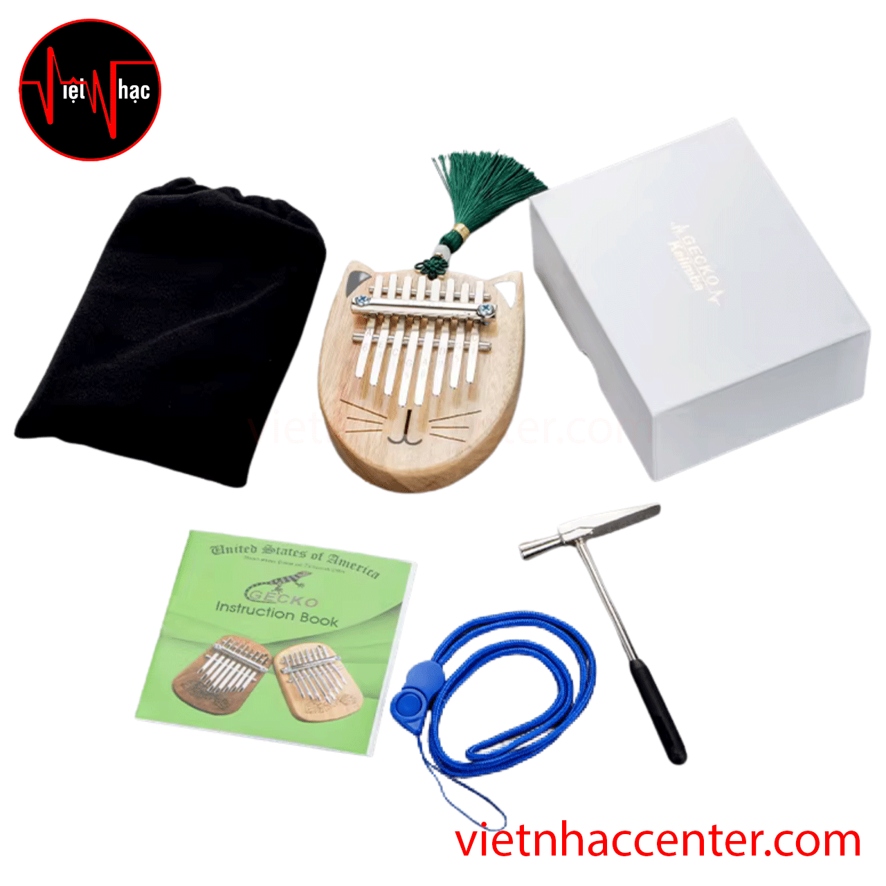 Đàn Kalimba 8 Phím Gecko K8Mini-Cat Solid Camphorwood - Ảnh 2