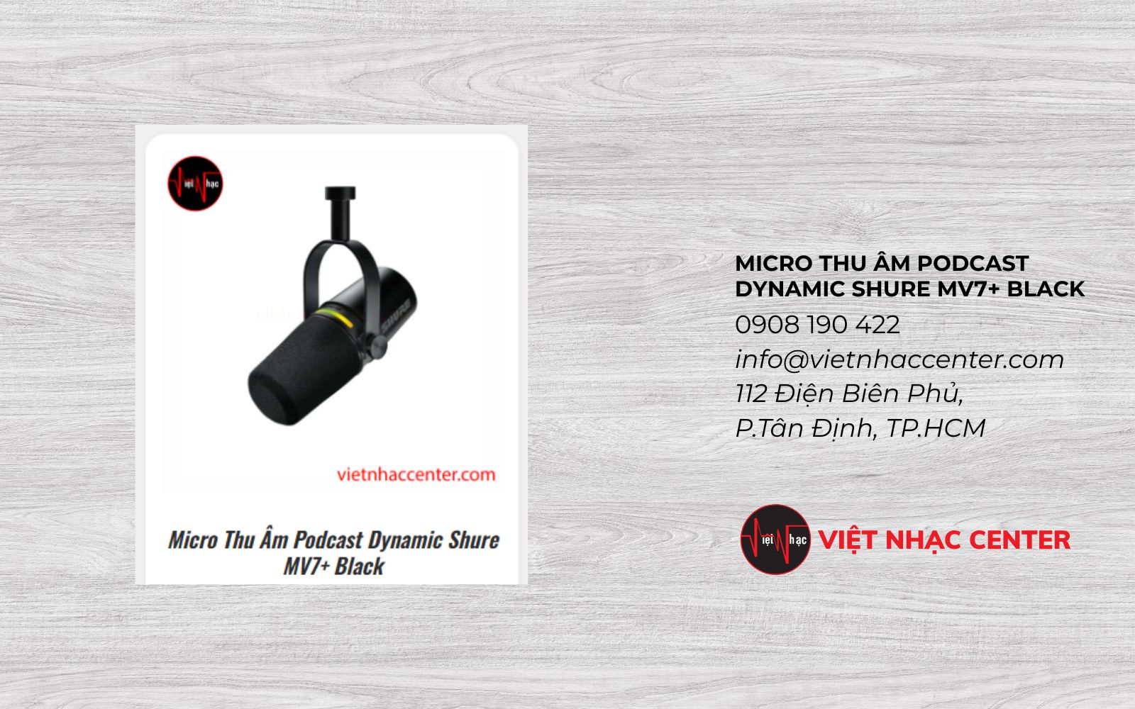 Micro Thu Am Podcast Dynamic Shure MV7+ Black