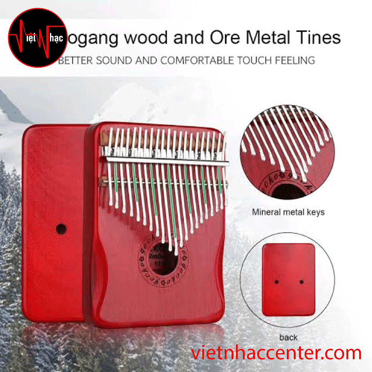 Đàn Kalimba 21 Phím Gecko K21MR Slim Key Solid Okoume Hollow - Ảnh 4