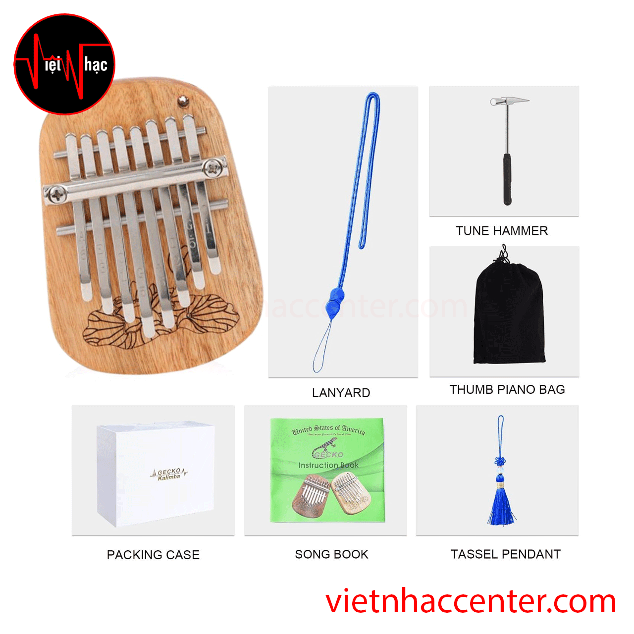 Đàn Kalimba 8 Phím Gecko K-8CA Solid Camphorwood - Ảnh 2