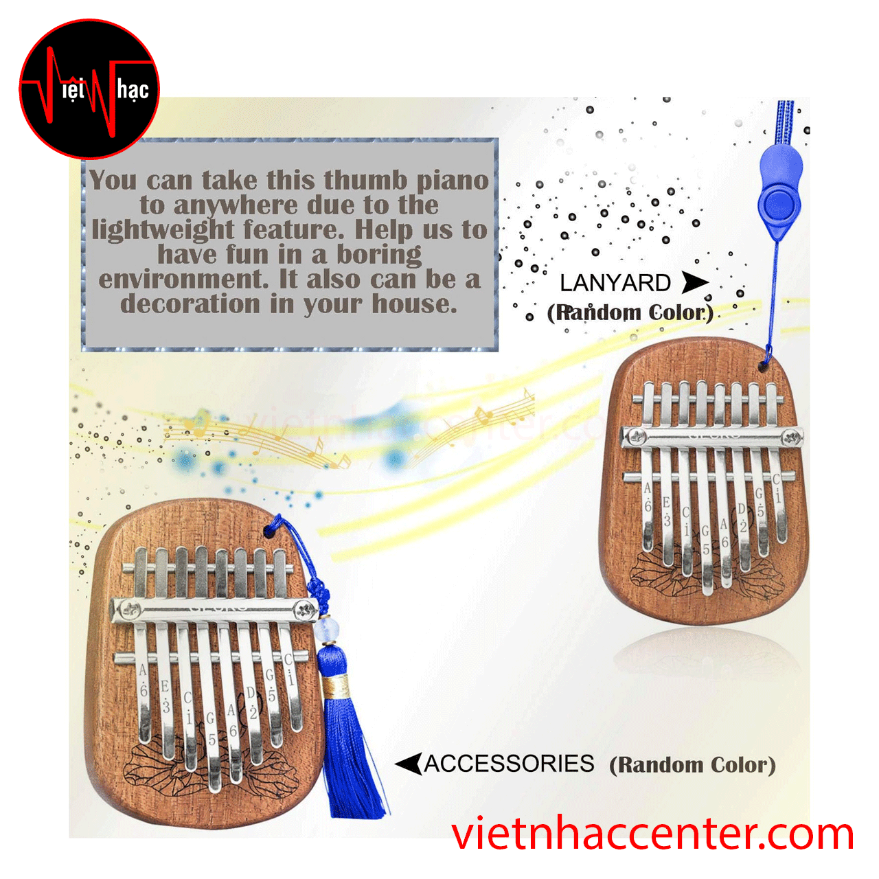 Đàn Kalimba 8 Phím Gecko K-8CM Solid Mahogany - Ảnh 5